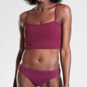 Athleta Shirred Bra Cup Longline Bikini Top